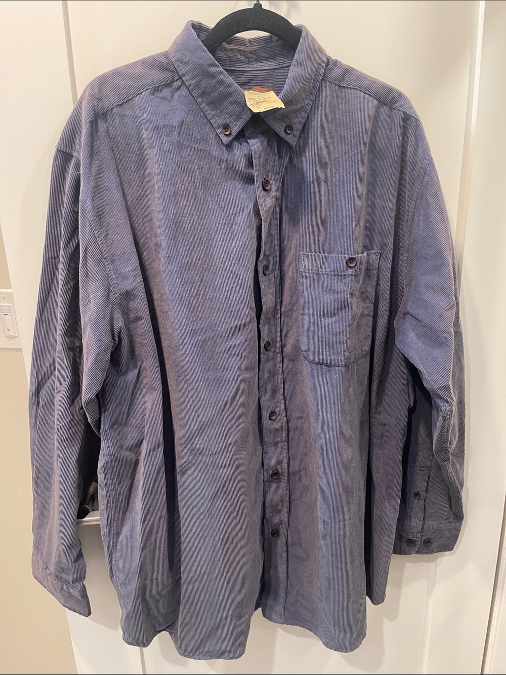 Patrick James Men's Casual Button-Down Corduroy Shirt in Blue sz XL $98 NWTs
